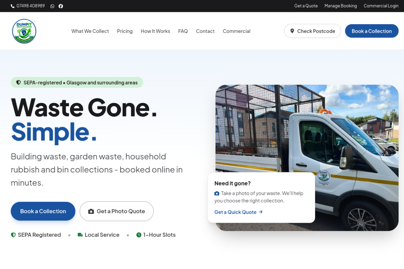 DumpIT website designed by Webdudes